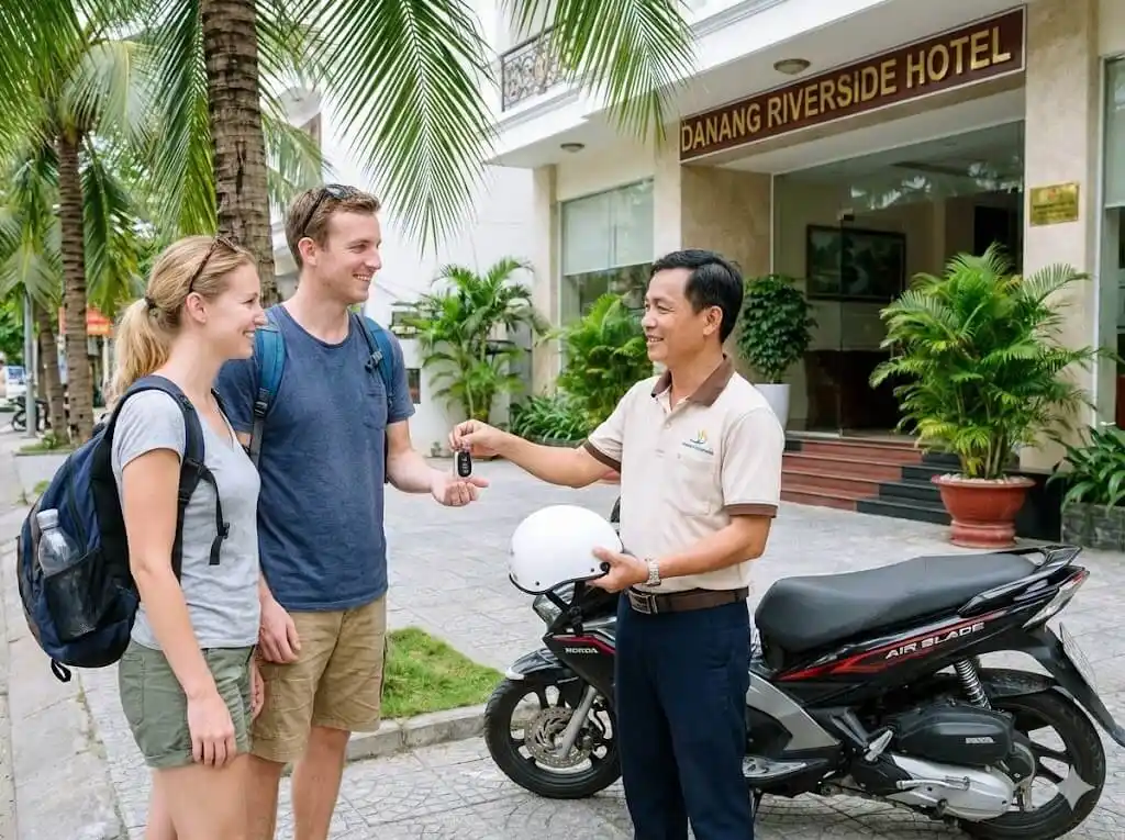 DanangBike scooter delivery to a hotel in Da Nang